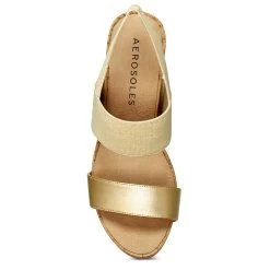 Aerosoles Plymouth Wedge Sandal - 5M - GOLD COMBO -Aerosoles Store PLYMOUTH 1753773 3